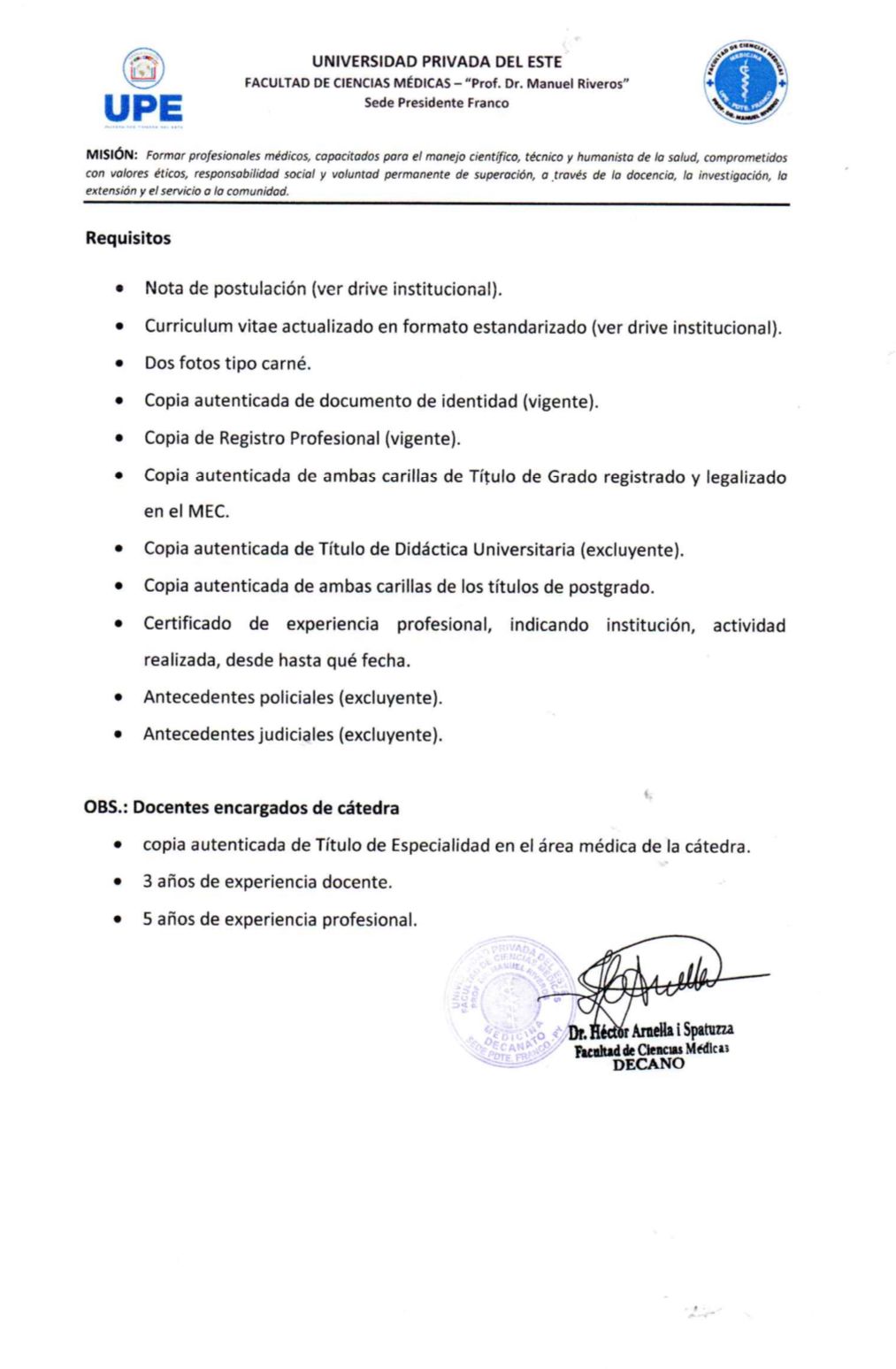 CONVOCATORIA - Proceso de Selección del Personal Académico.